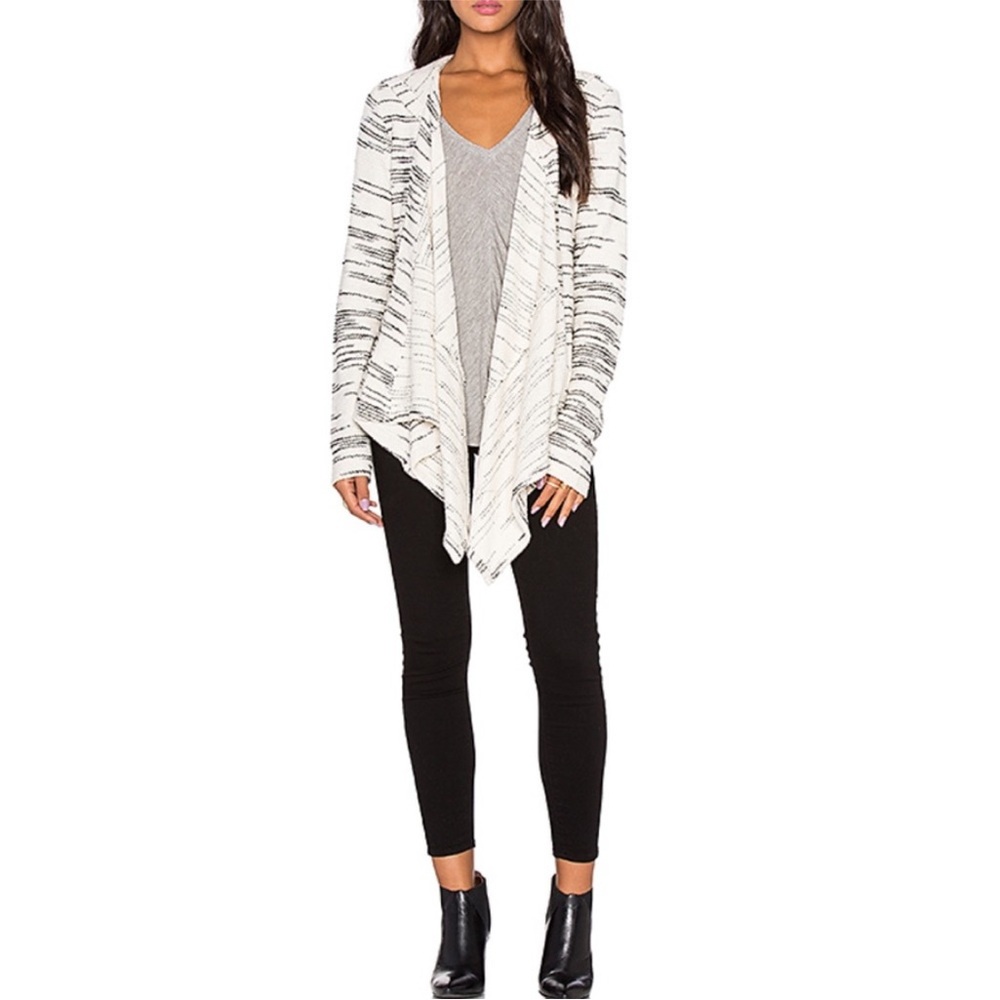 BELLA LUXX Boho Open Front Hooded Cardi Hoodie Sweater Cotton LA Coastal Cottage